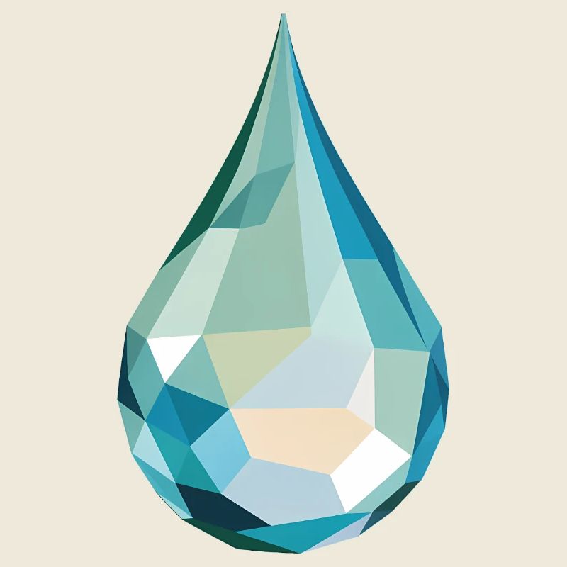 Wassertropfen - Cooles Low Poly Logo