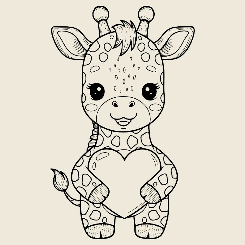 Giraffe mit Herz – süßes Tiermotiv