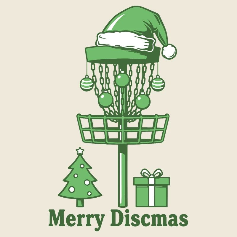 Joyeux sapin de Noël pour le panier de disc golf de Discsmas