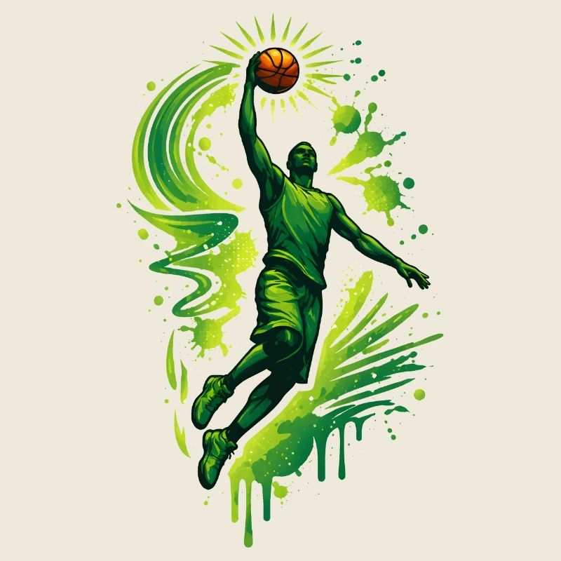 Joueur de basket-ball dans un style graffiti
