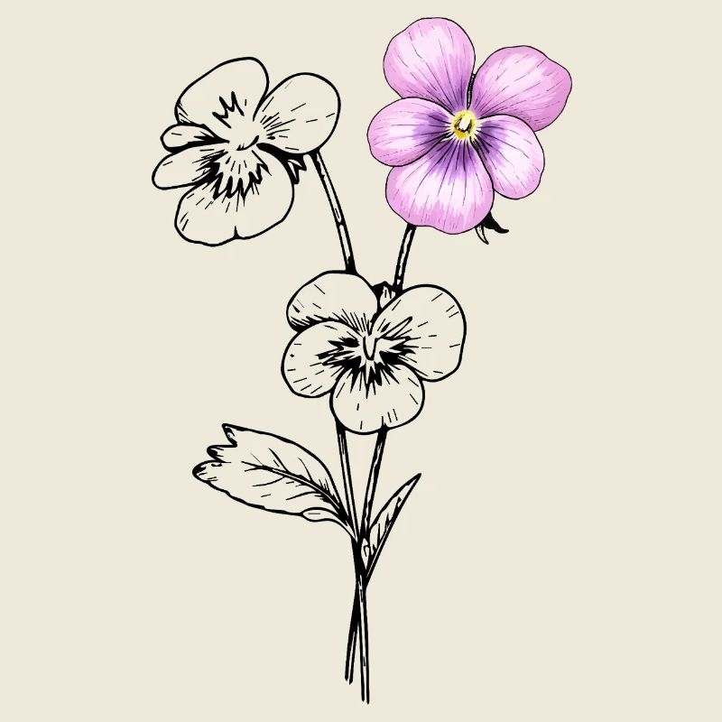 Illustration de fleurs de pensée