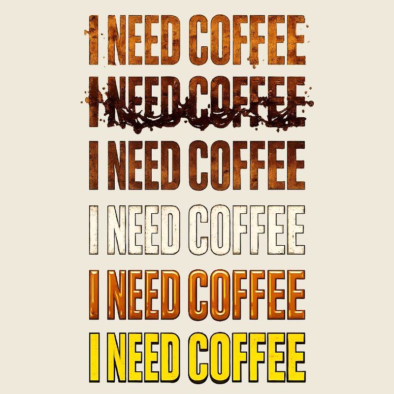 I Need Coffee – Color Gradient Text