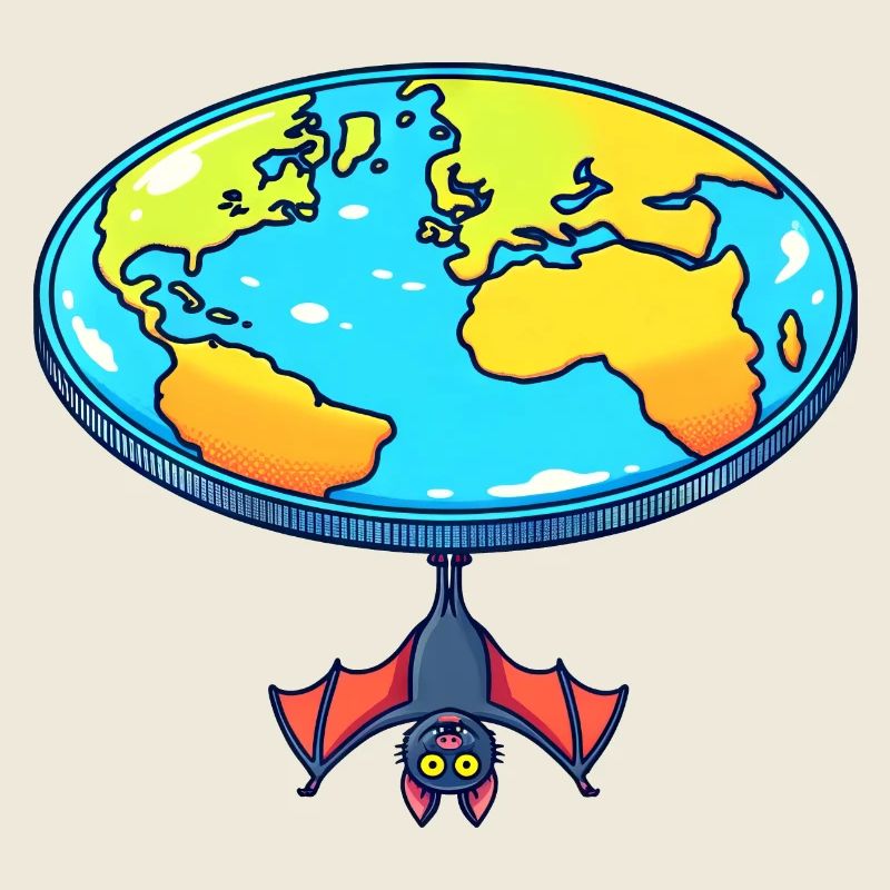 Cache-cache de chauve-souris de la terre plate