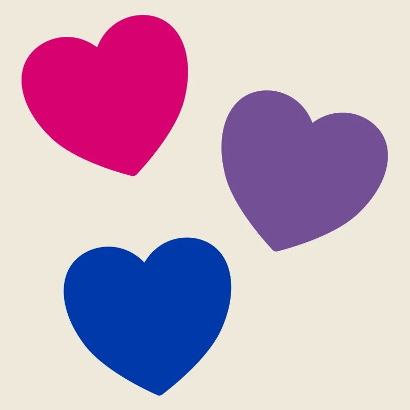 Hearts Bi Flag Colors Subtle Pride