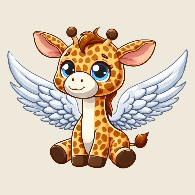 Giraffe mit Flügeln wie ein Engel