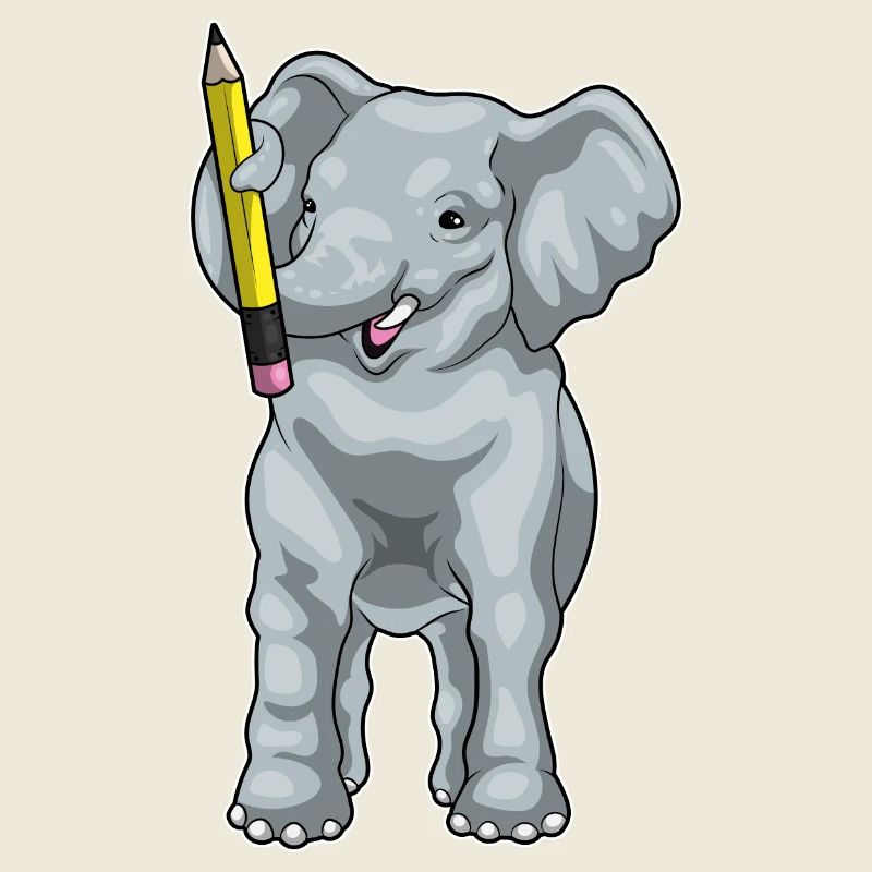 Elephant Student Pencil School