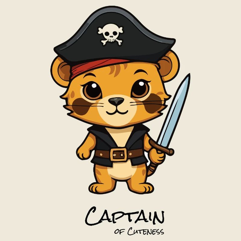Chaton pirate avec un sabre