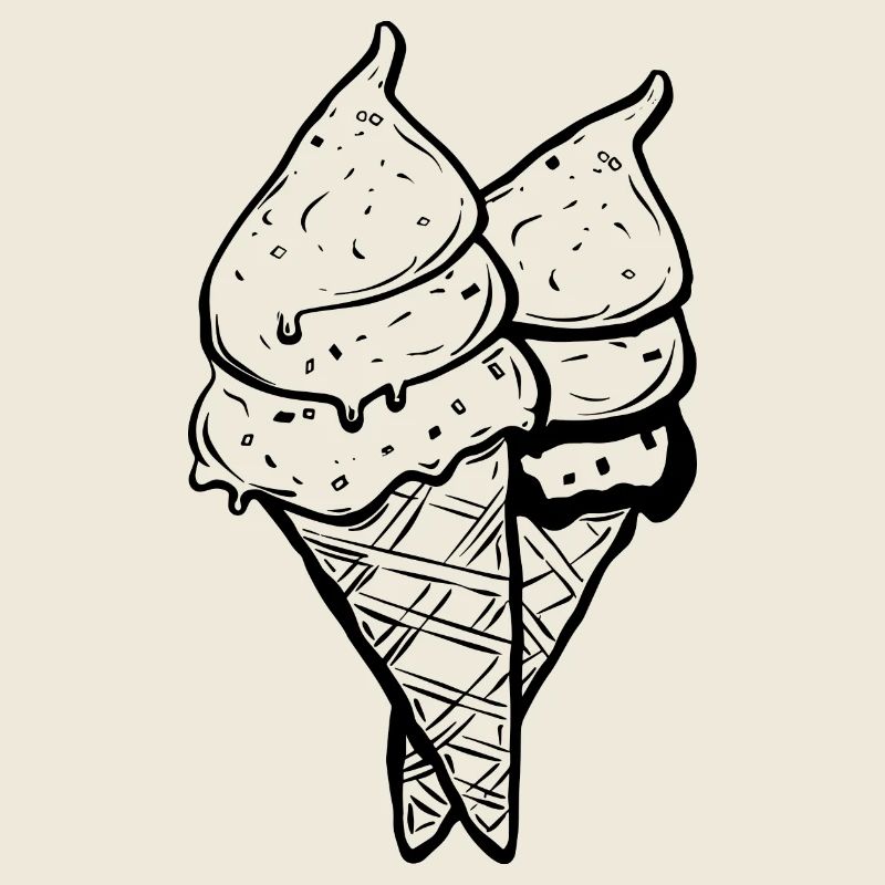 Cornets de crème glacée Dessin