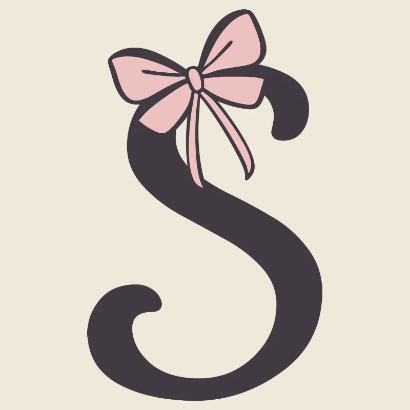 Initial letter S ribbon