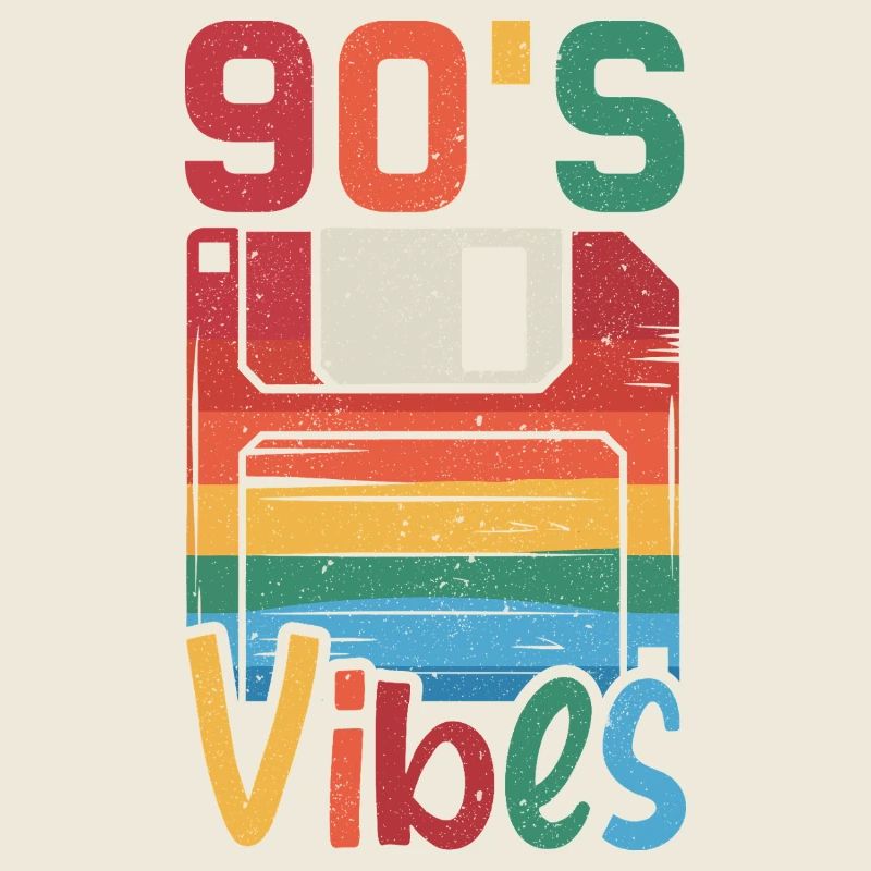 90's Vibes – Retro Design mit Vintage Floppy Disk