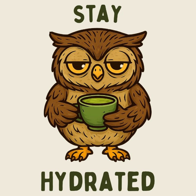 Bleib Hydriert – Eule mit Grüntee