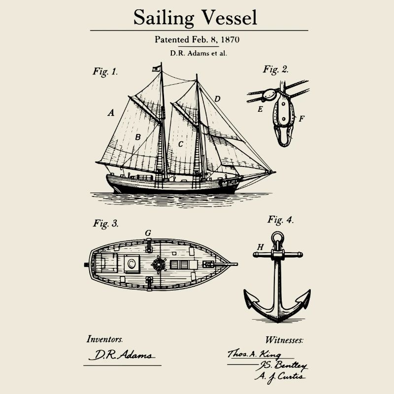 Conception classique du plan de navire à voile