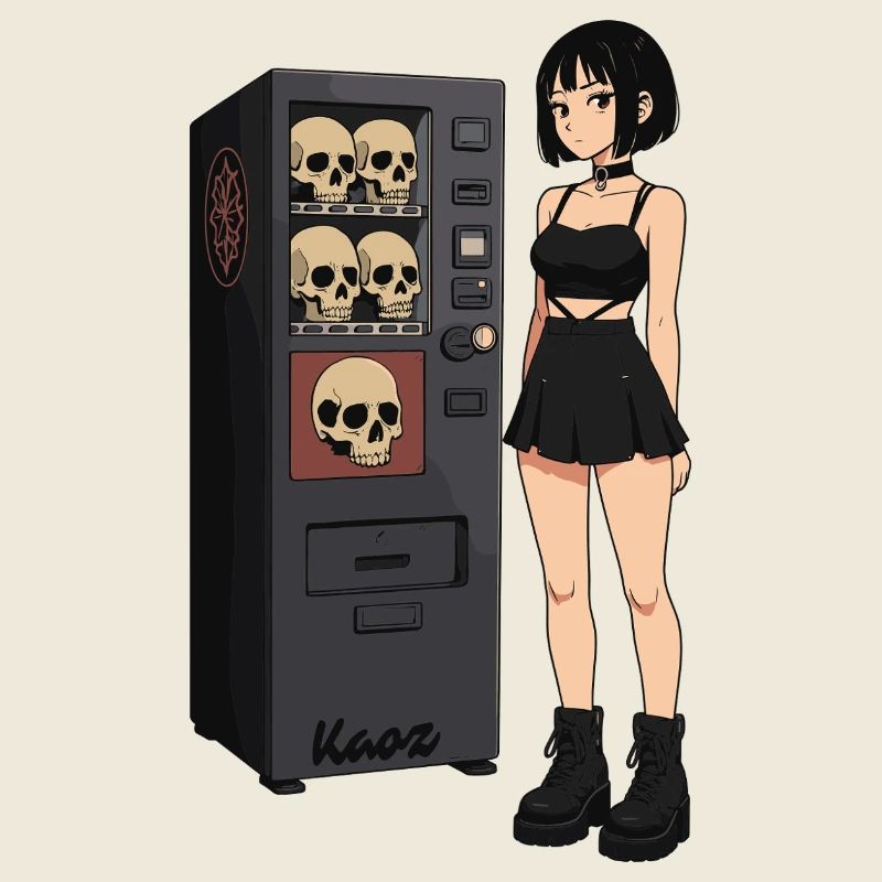 Skull Vending Machine Goth-Mädchen