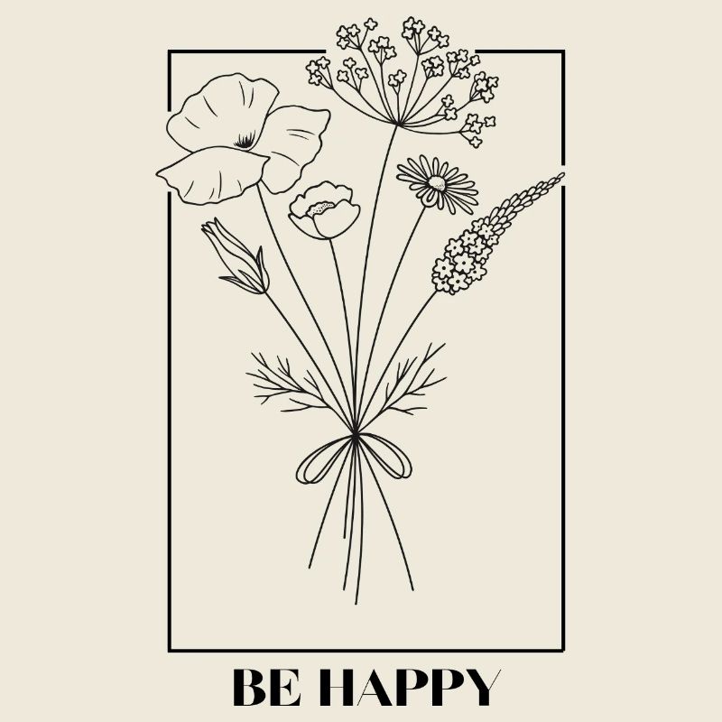 Dessin au trait des fleurs sauvages