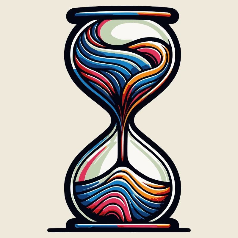 Bunte Sanduhr mit moderner Ästhetik