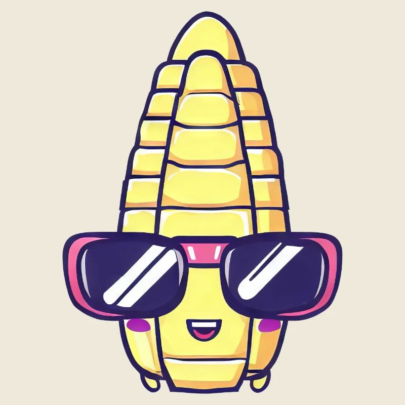 Cool corn with sunglasses - kawaii style