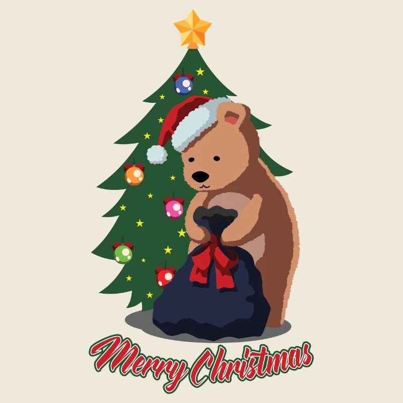 Ours polaire de Noël - Drôle de cadeau d’animal mignon de Noël