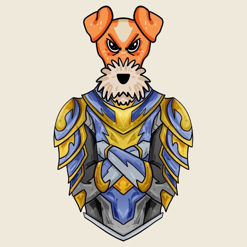 Knight Dog Dog Breed Fox Terrier with Armor