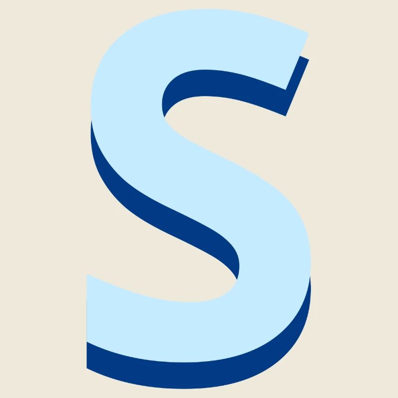 Lettre s bleu pop et moderne