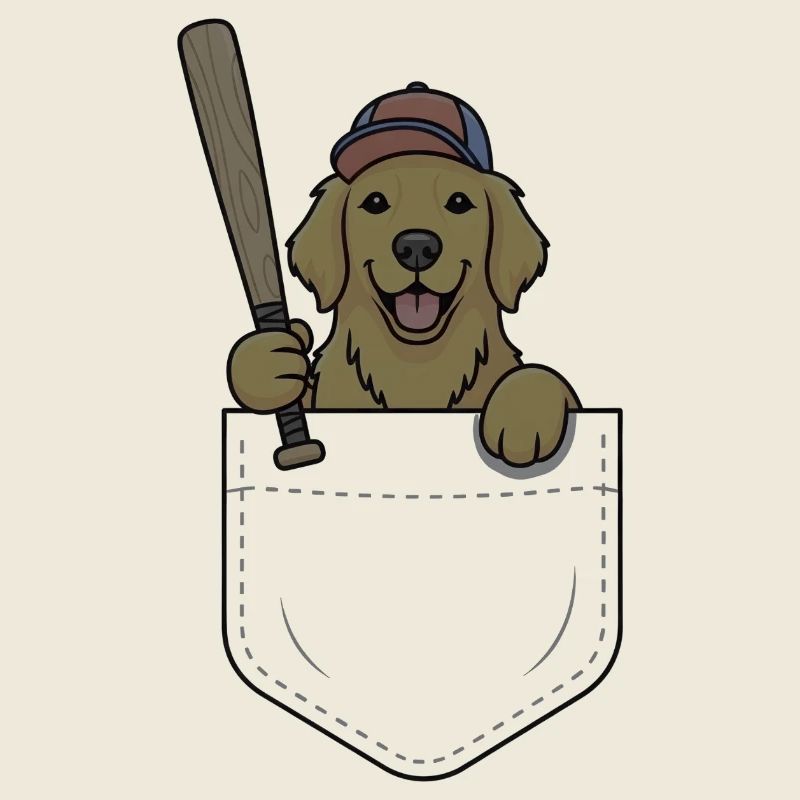 Chiot baseball dans la poche