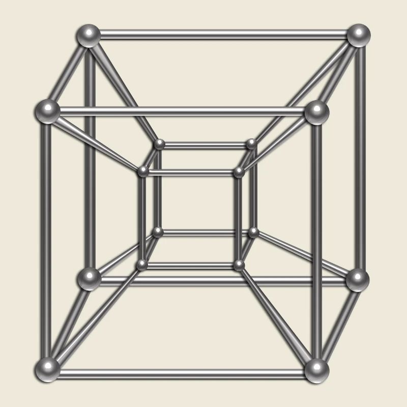 TESSERACT, Hypercube 4D, digital, Symbol -