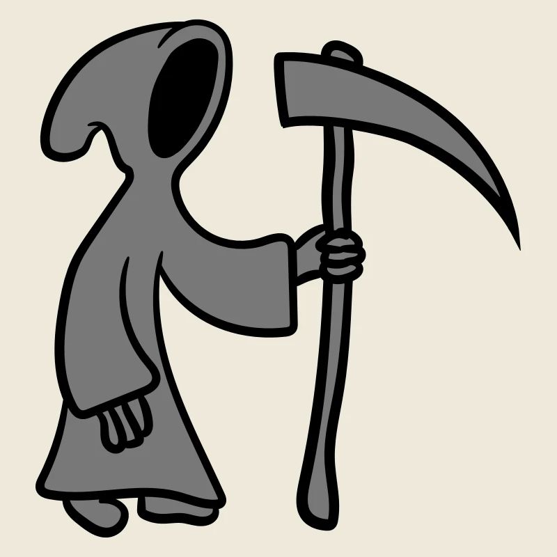 Comic cartoon death with Scythe