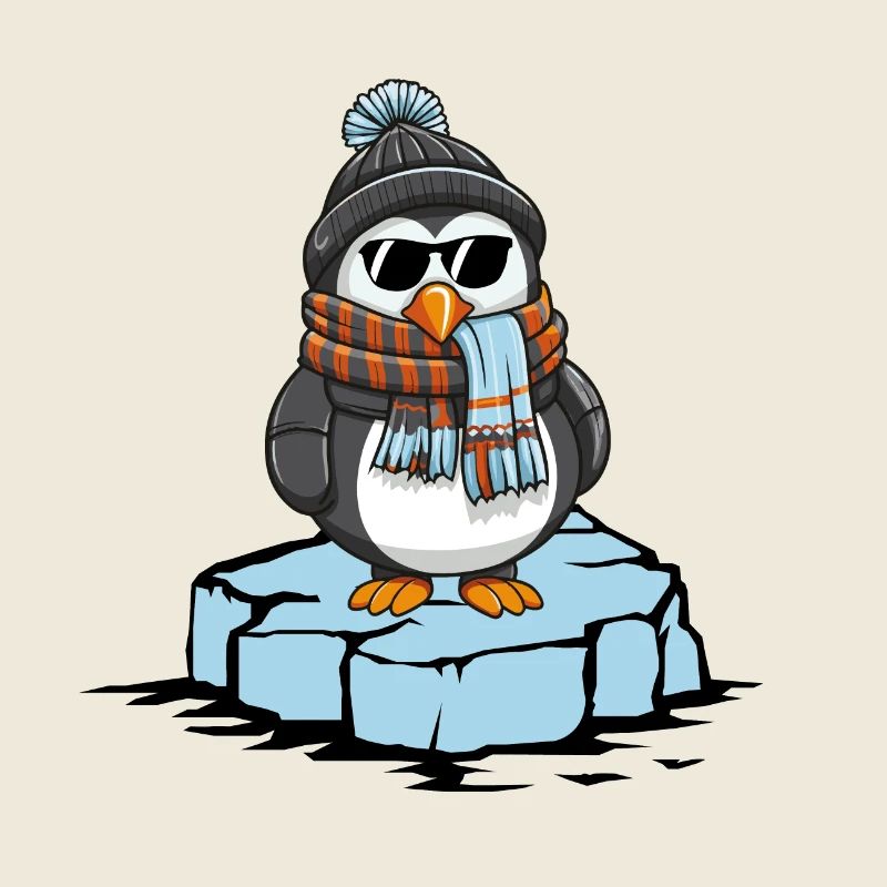 pinguin comic winter