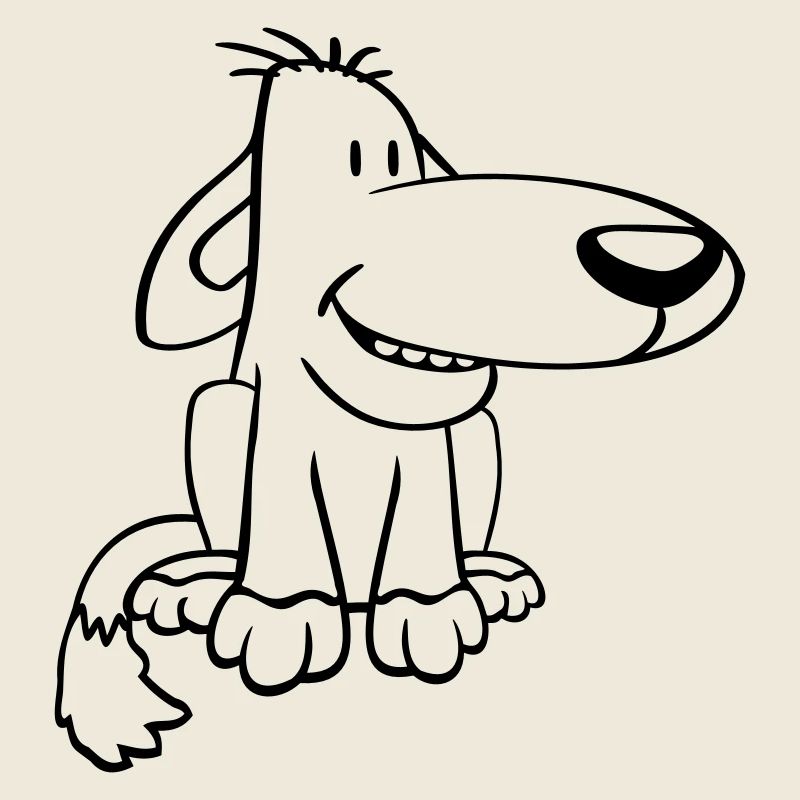 Chien Assis Mignon Drôle Heureux Comique Animal de compagnie