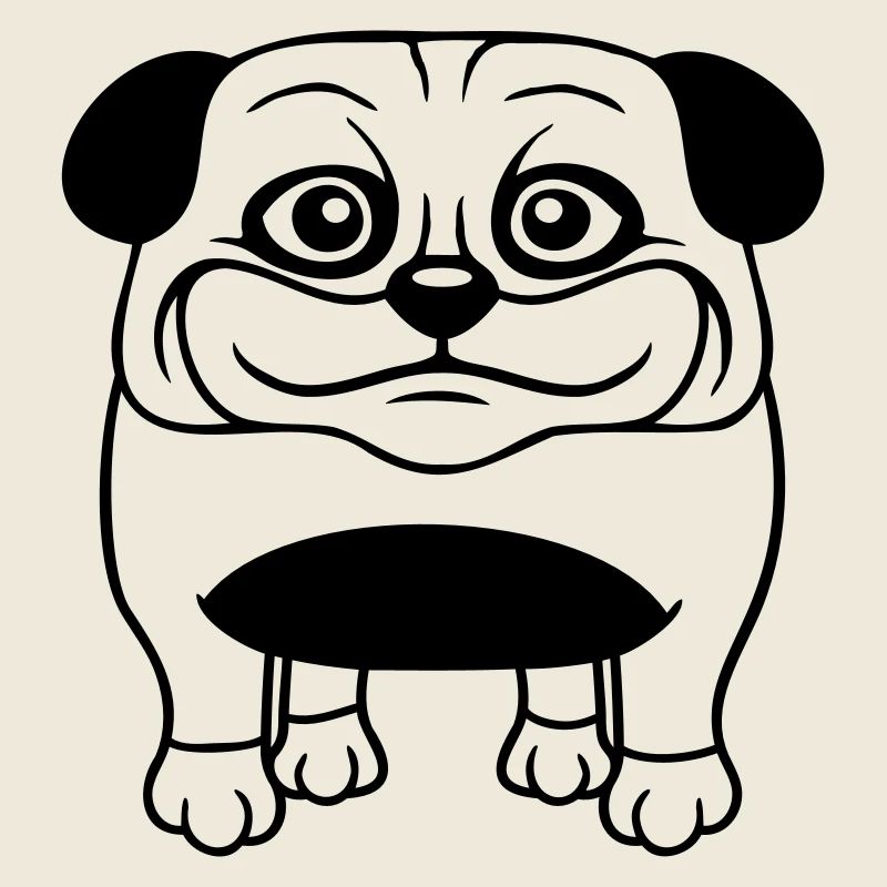 Dog Pug Small Cute Dick Love Happy Comic Fun
