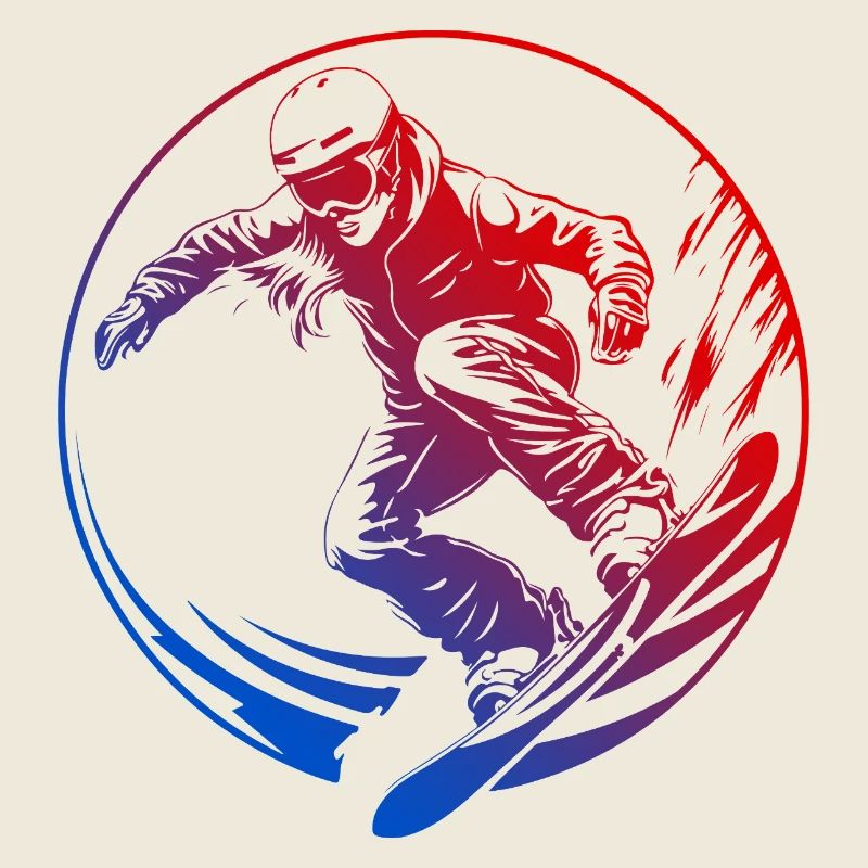 Silhouette de snowboard colorée