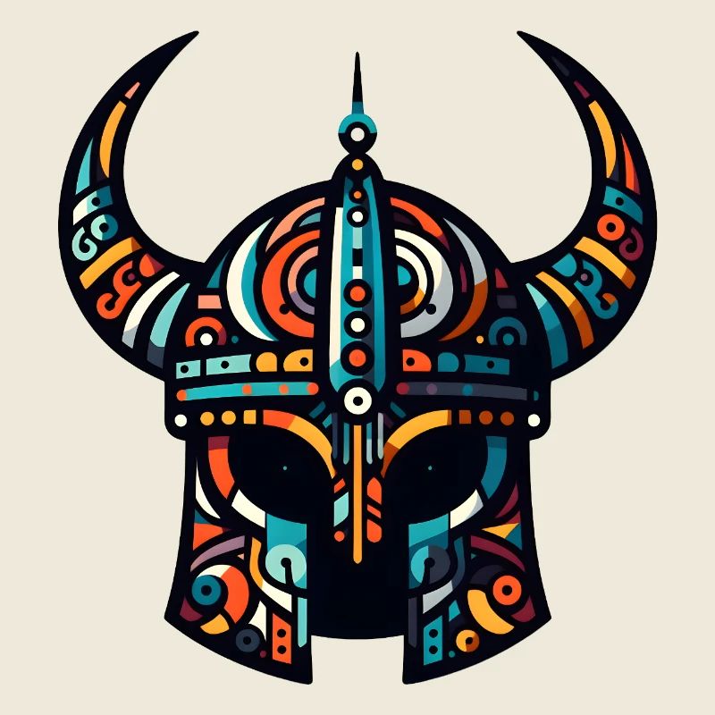 Wikingerhelm mit abstraktem Muster