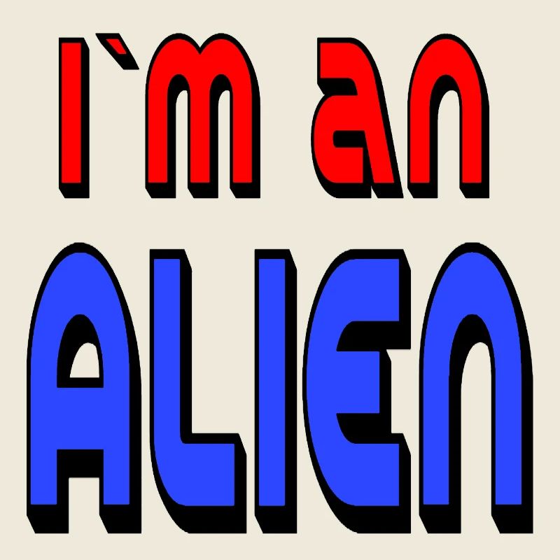ALIEN 🛸 bold text in red and blue