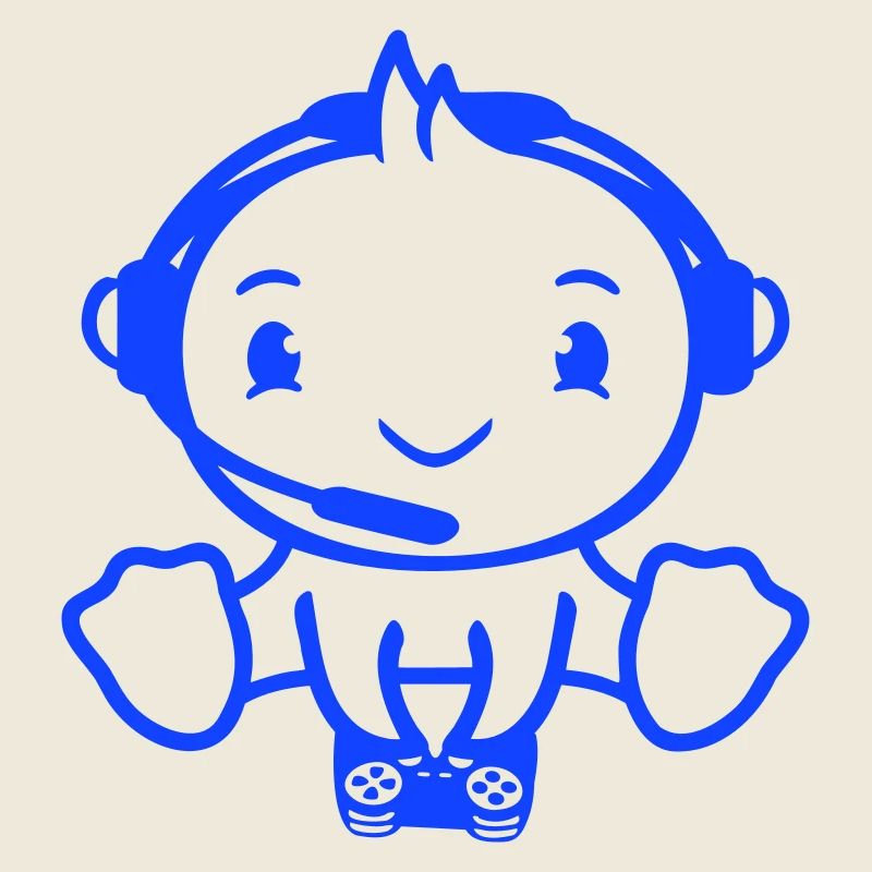 Vogel spielt Gamer Nerd Konsole Headset Controller