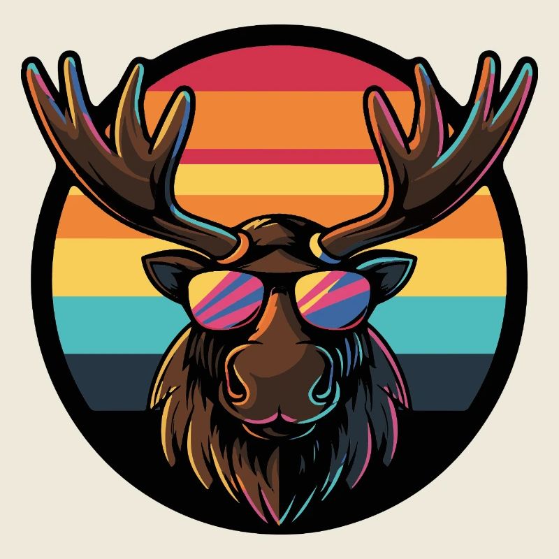 Elch Comic Cool Sommer