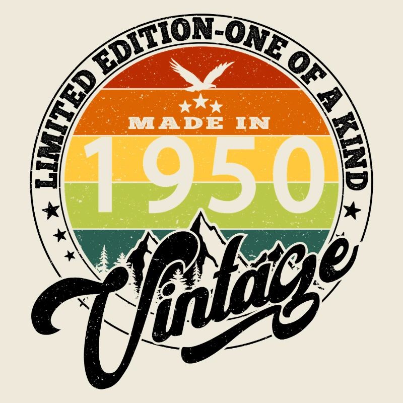 1950 Anniversaire Né en 1950 vintage Rétro. Editio
