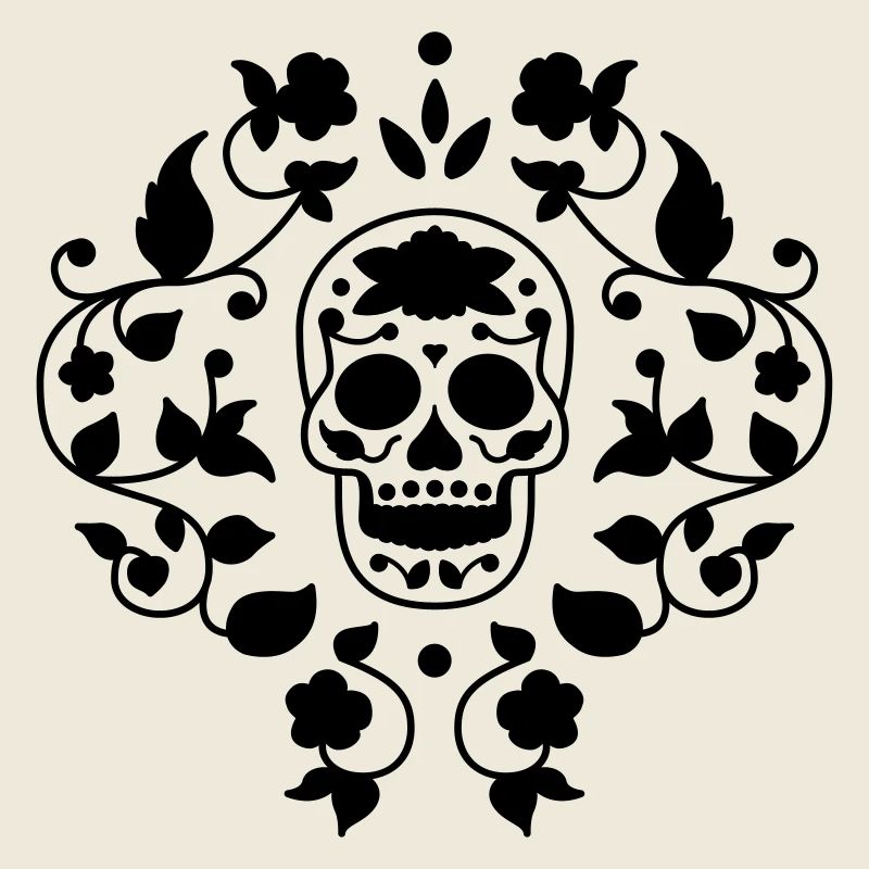 Sugar skull flower pattern t shirt graphic