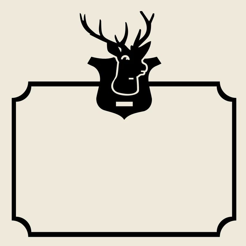 Rahmen mit Hirsch-Trophähe / deer trophy frame (1c