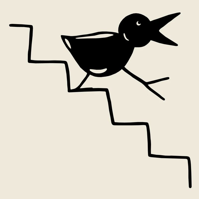 Vogel geht die Treppe runter