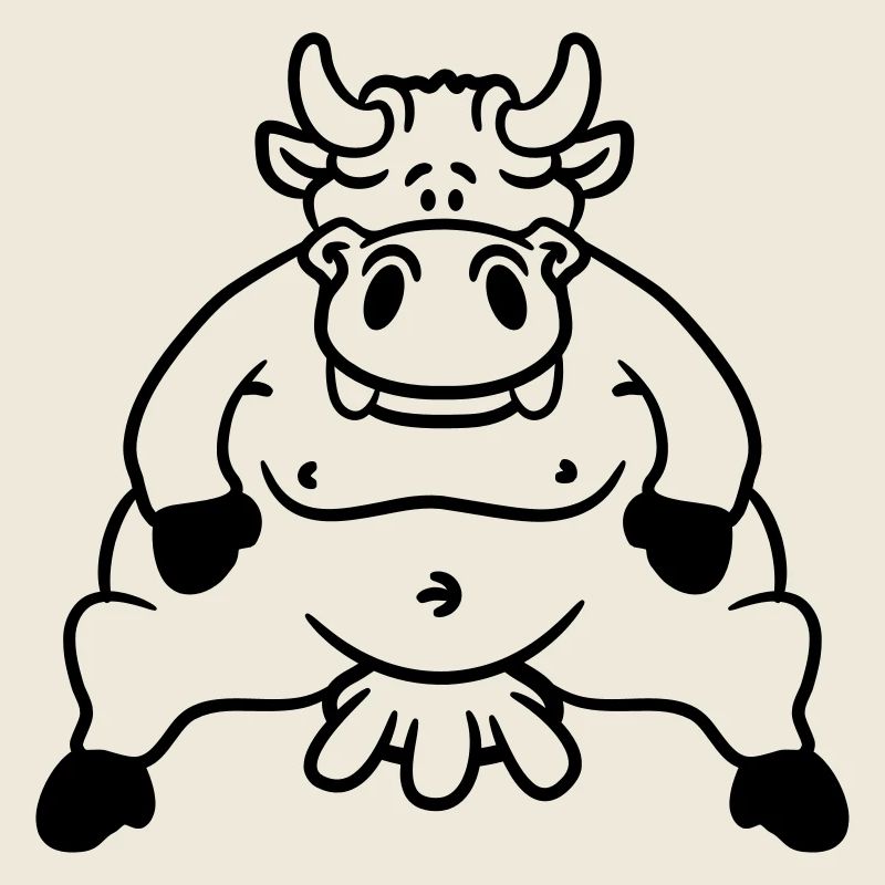 Fette Sitzende Dicke Euter Kuh