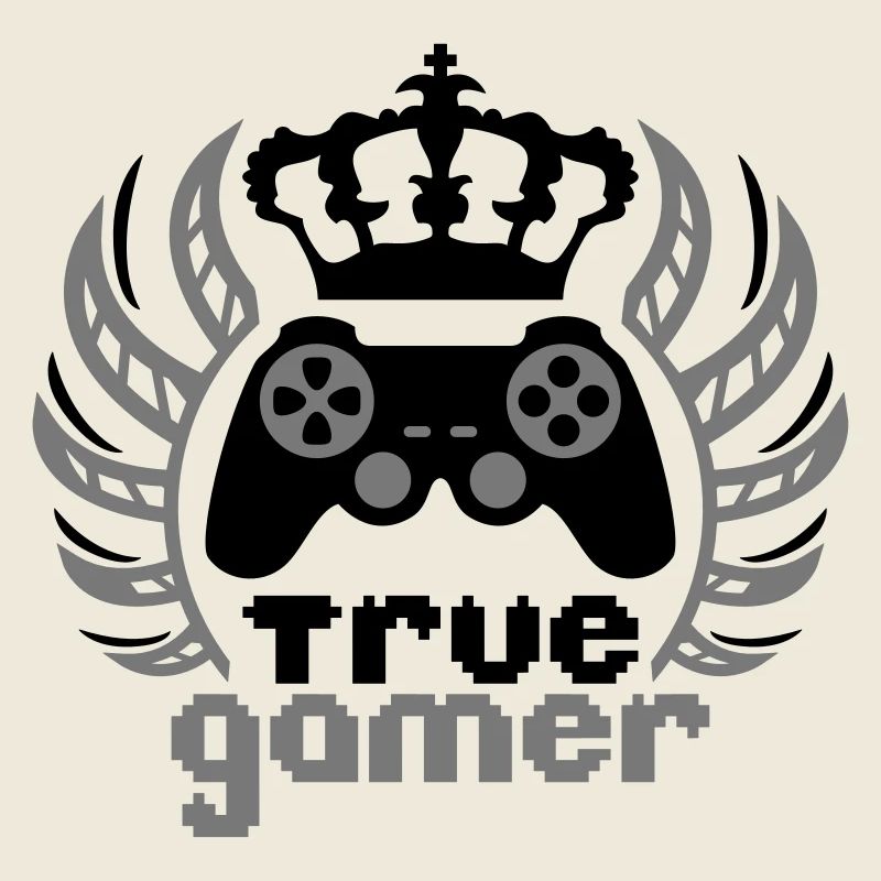 true gamer king Crown logo King controller 8 bit
