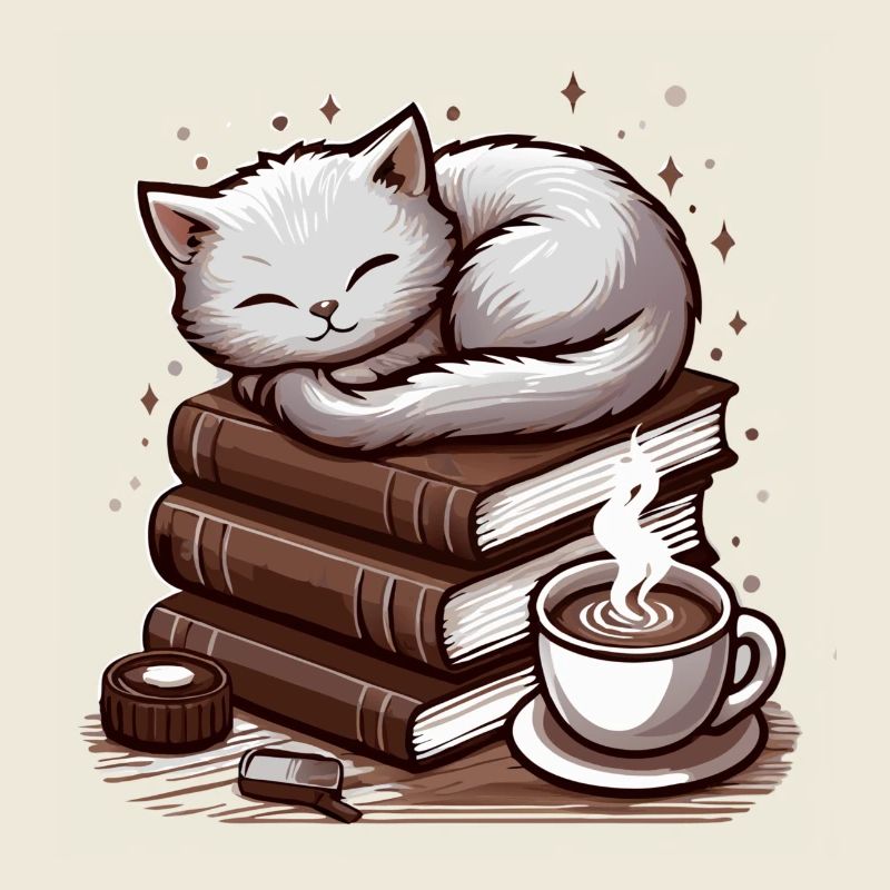 CHATS, LIVRES ET CAFÉ