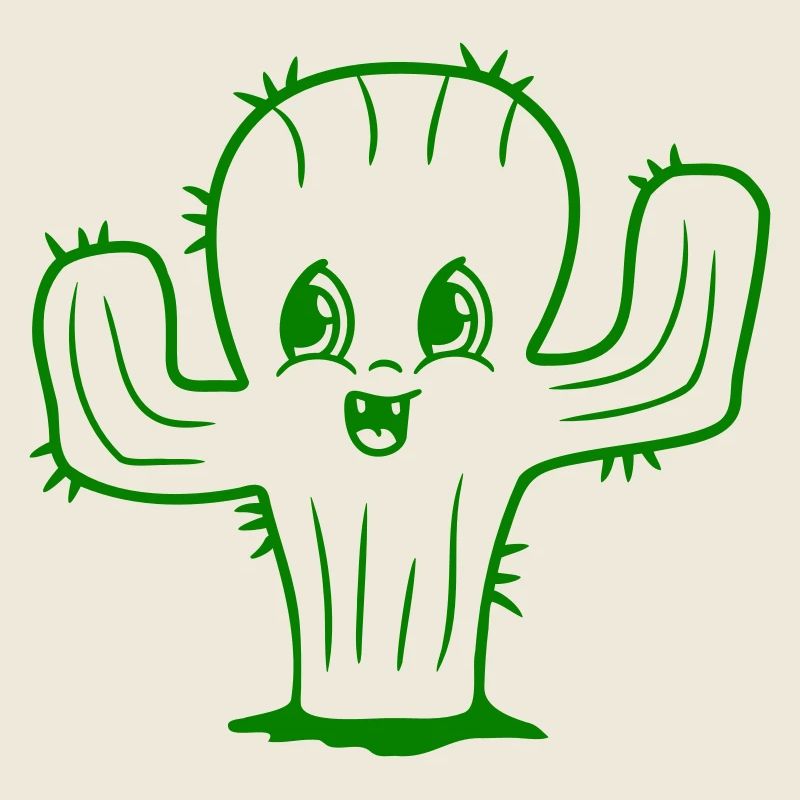 Cactus Cute Face Laughing Happy Cacti Desert