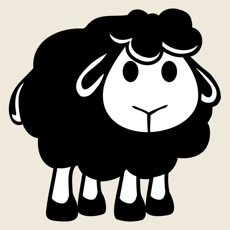 mouton noir petit mignon mignon agneau cool bande dessinée