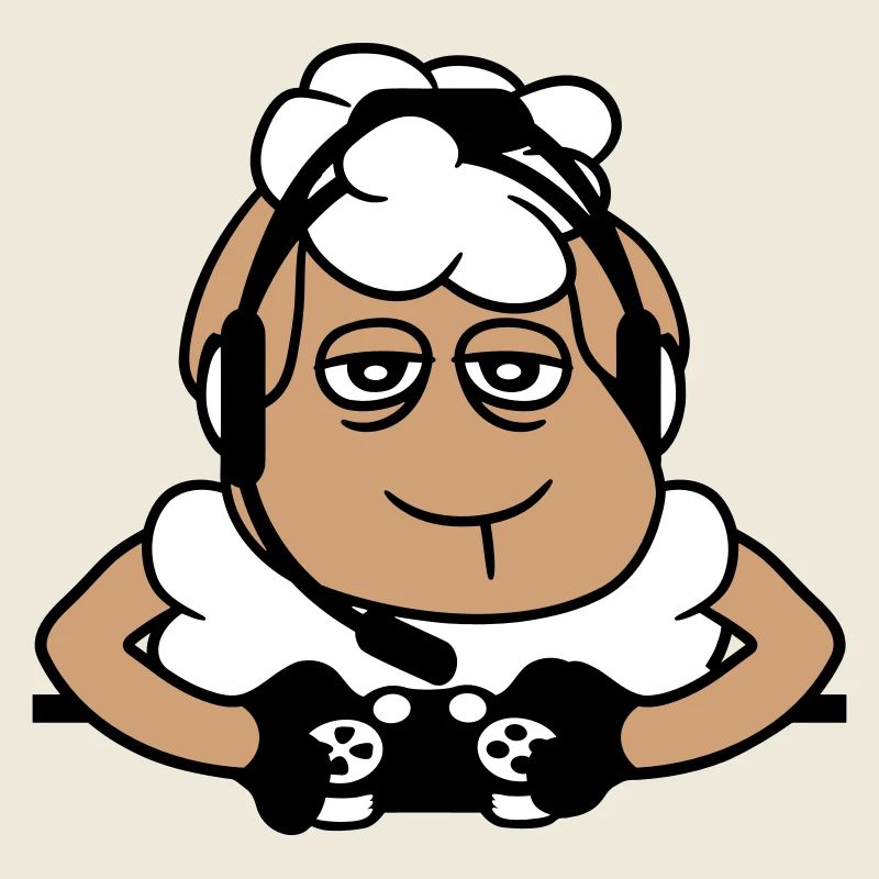 Schaf Gamer Controller Videospiel Nerd Traurig Fun