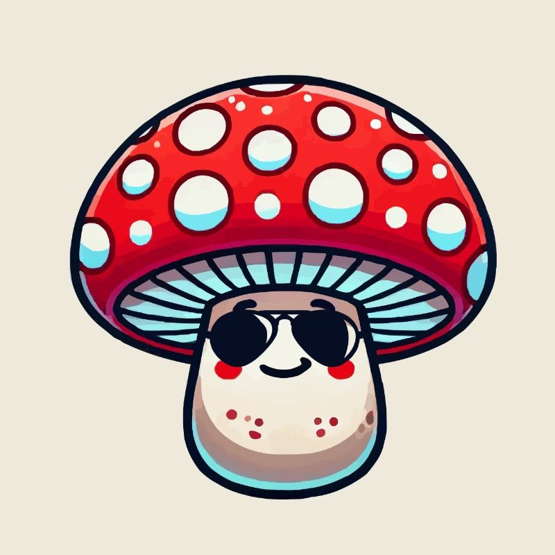 mushroom cartoon sunglasses