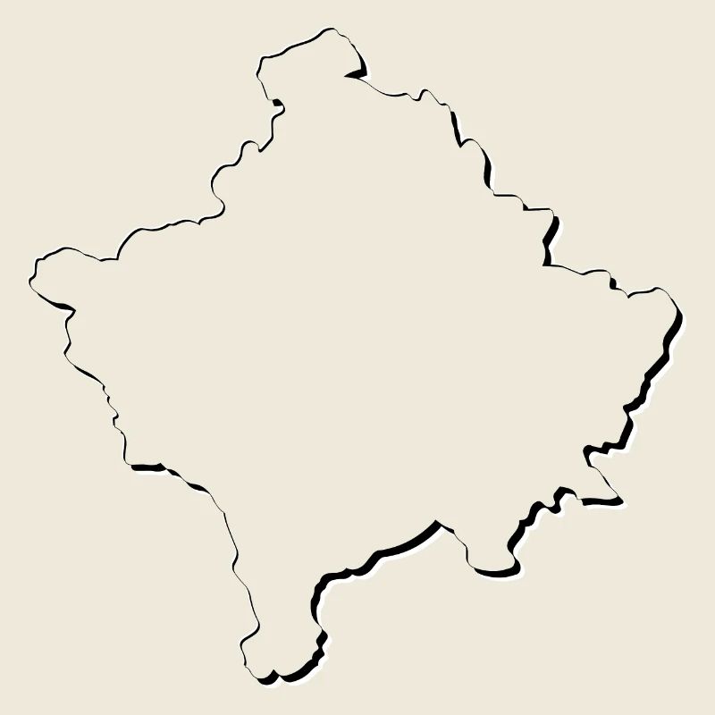 Kosovo map as outline