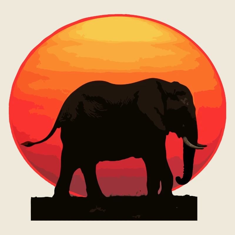 Elefant bei Sonnenaufgang