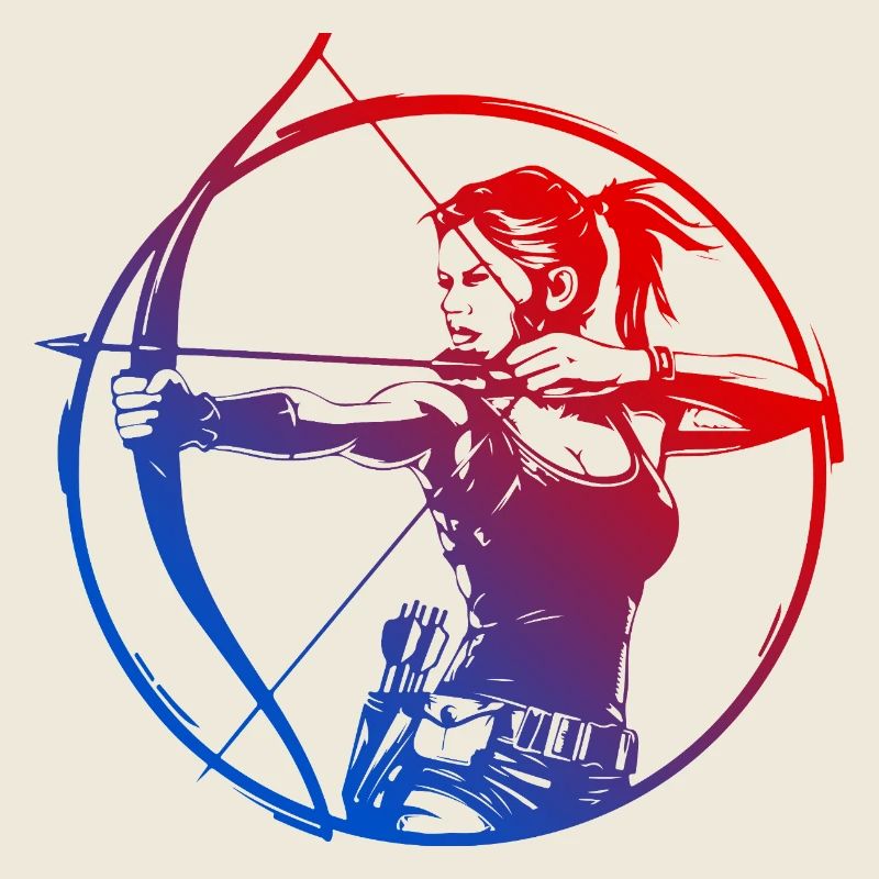 Bogenschießen Silhouette Bunt