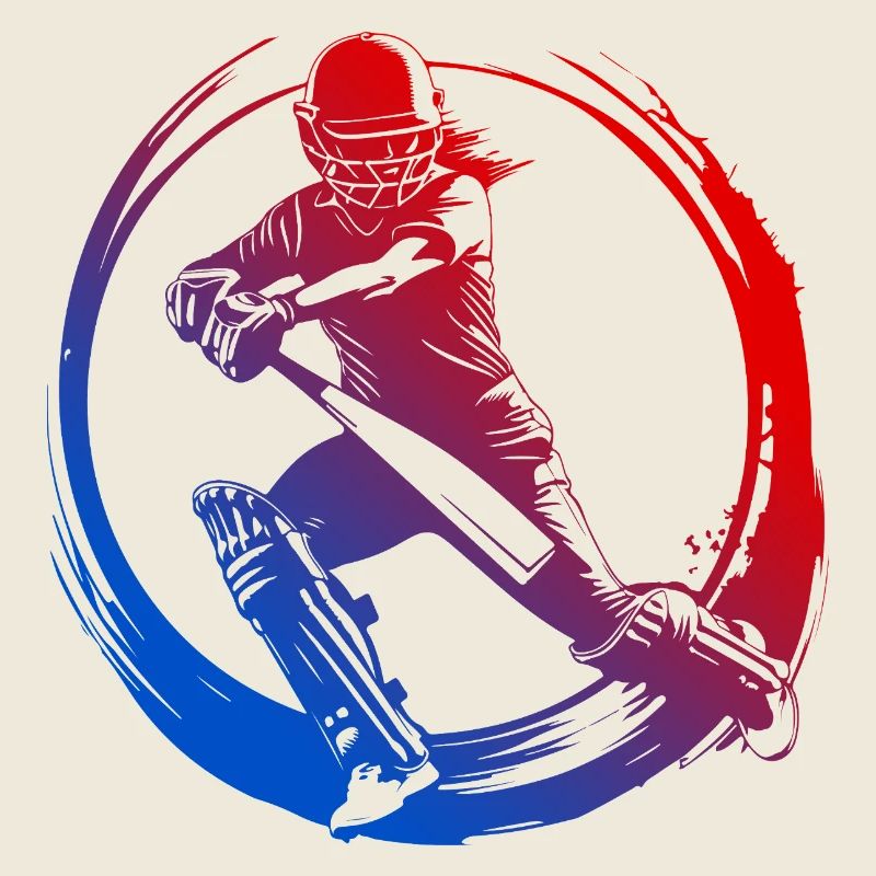 Silhouette de cricket coloré