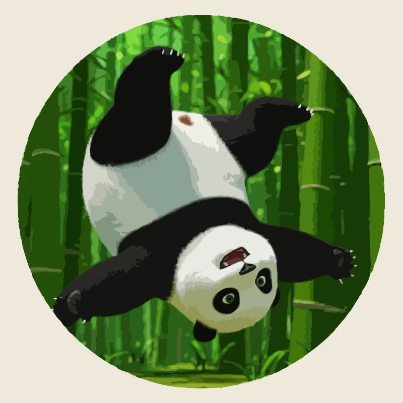 Panda making a somersault